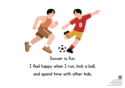 Playing Soccer Safely with Other Kids [5 Thinking Questions and 1 Token Board Included]