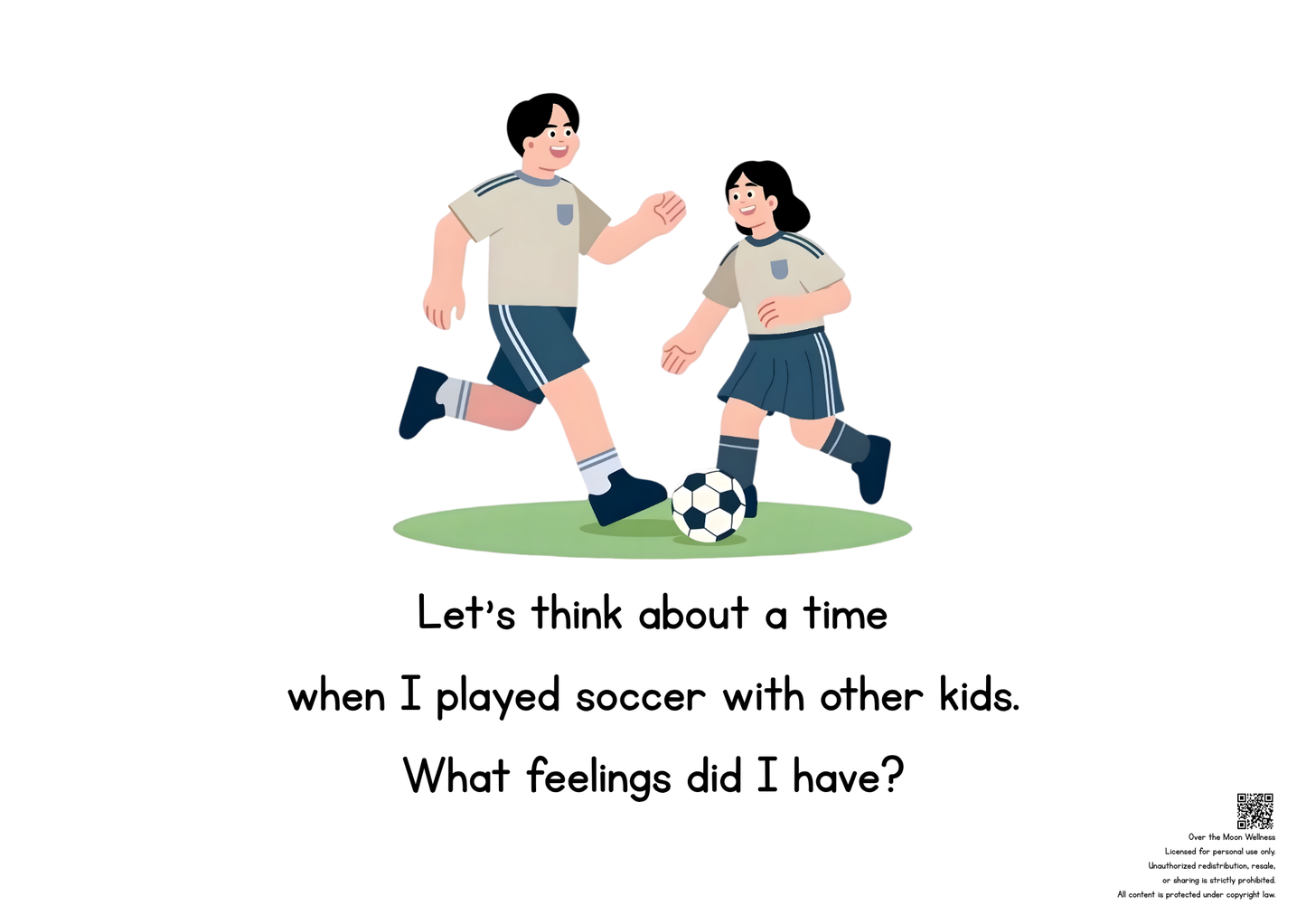 Playing Soccer Safely with Other Kids [5 Thinking Questions and 1 Token Board Included]